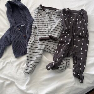 Carter's NB sweater. Carters 3m onesie. Gymboree 0-3m onesie